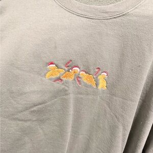 Gray Sweatshirt with Festive Embroidery